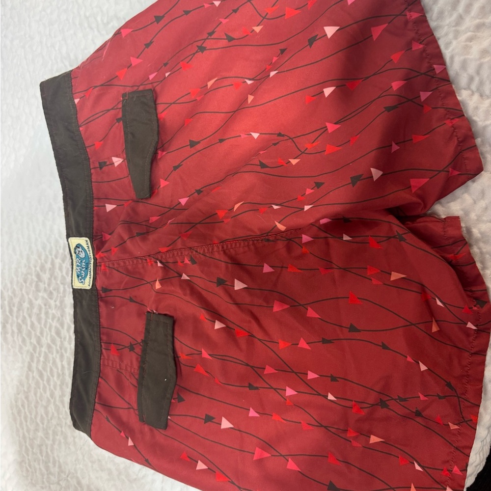 Mr swim Red Patterned Men's Shorts